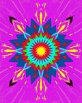 Vibrant Pink Sunburst Mandala Rug