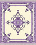 Lavendar Scrolls Cream Medallion Rug