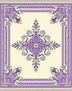 Lavendar Scrolls Cream Medallion Rug