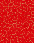 Crimson Yellow Organic Interlocking Shapes Rug