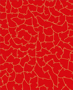 Crimson Yellow Organic Interlocking Shapes Rug