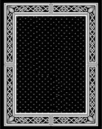 Black White Polka Dot Celtic Border Rug