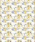 Ornate Golden Blue Scrollwork Rug