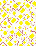 Bold Yellow Diamond Geometric Lines Rug