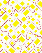 Bold Yellow Diamond Geometric Lines Rug