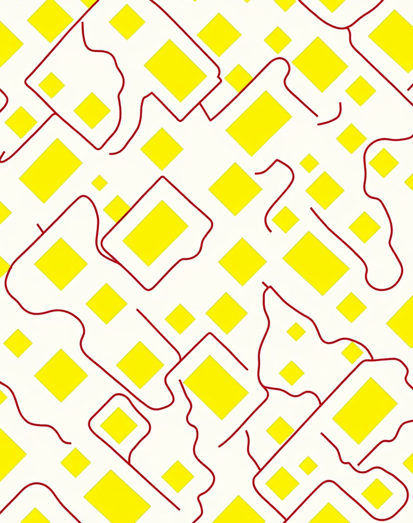Bold Yellow Diamond Geometric Lines Rug