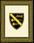 Black and Yellow Crest Border Rug