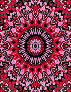 Crimson Pink Floral Mandala Rug