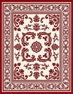 Elaborate Crimson Victorian Floral Rug