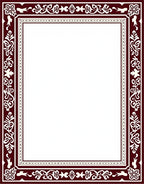Bold Crimson Floral Vine Border Rug