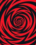 Vibrant Red Spiral Vortex Rug