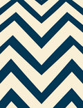 Navy Cream Chevron Stripes Rug