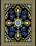Black Yellow Blue Ornamental Star Rug
