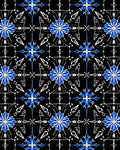 Vibrant Blue Starburst Medallion Black Rug