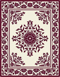 Deep Red Botanical Garden Arrangement Rug