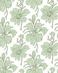 Soft Green Floral Vine Arrangement Rug