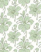 Soft Green Floral Vine Arrangement Rug