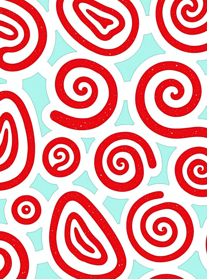 Retro Red Swirl Abstract Rug