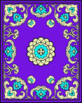 Vivid Purple Floral Medallion Area Rug