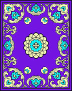 Vivid Purple Floral Medallion Area Rug