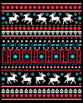 Red White Blue Reindeer Winter Holiday Accents Rug