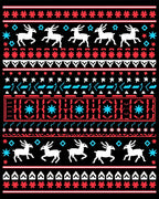 Red White Blue Reindeer Winter Holiday Accents Rug