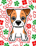 Cute Dog Christmas Bows Snowflakes Rug