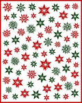 Red Green Starburst Scattered Rug