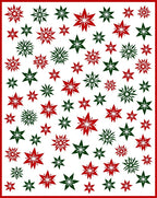 Red Green Starburst Scattered Rug