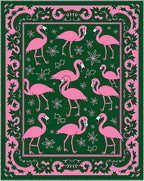 Pink Flamingo Garden Border Rug