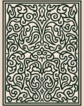 Intricate Black Cream Floral Scroll Rug