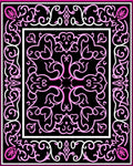 Lively Pink Floral Vine Border Rug