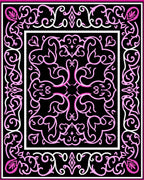 Lively Pink Floral Vine Border Rug