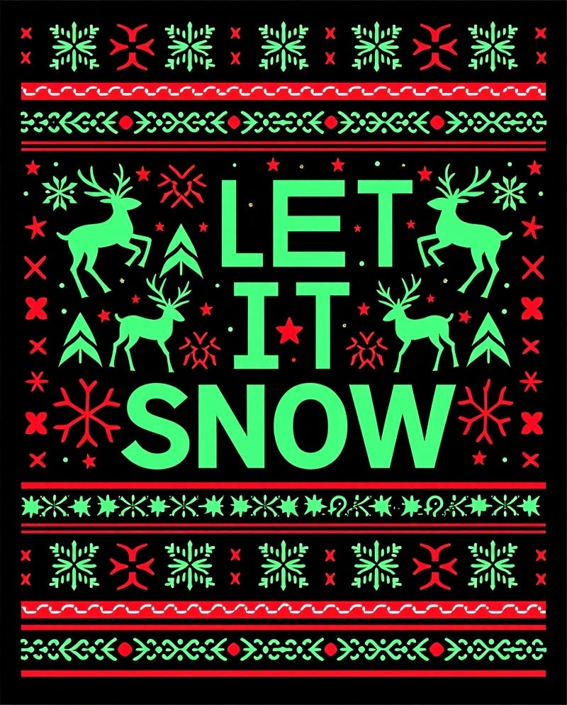 Ugly Christmas Sweater Reindeer Snowflakes Rug