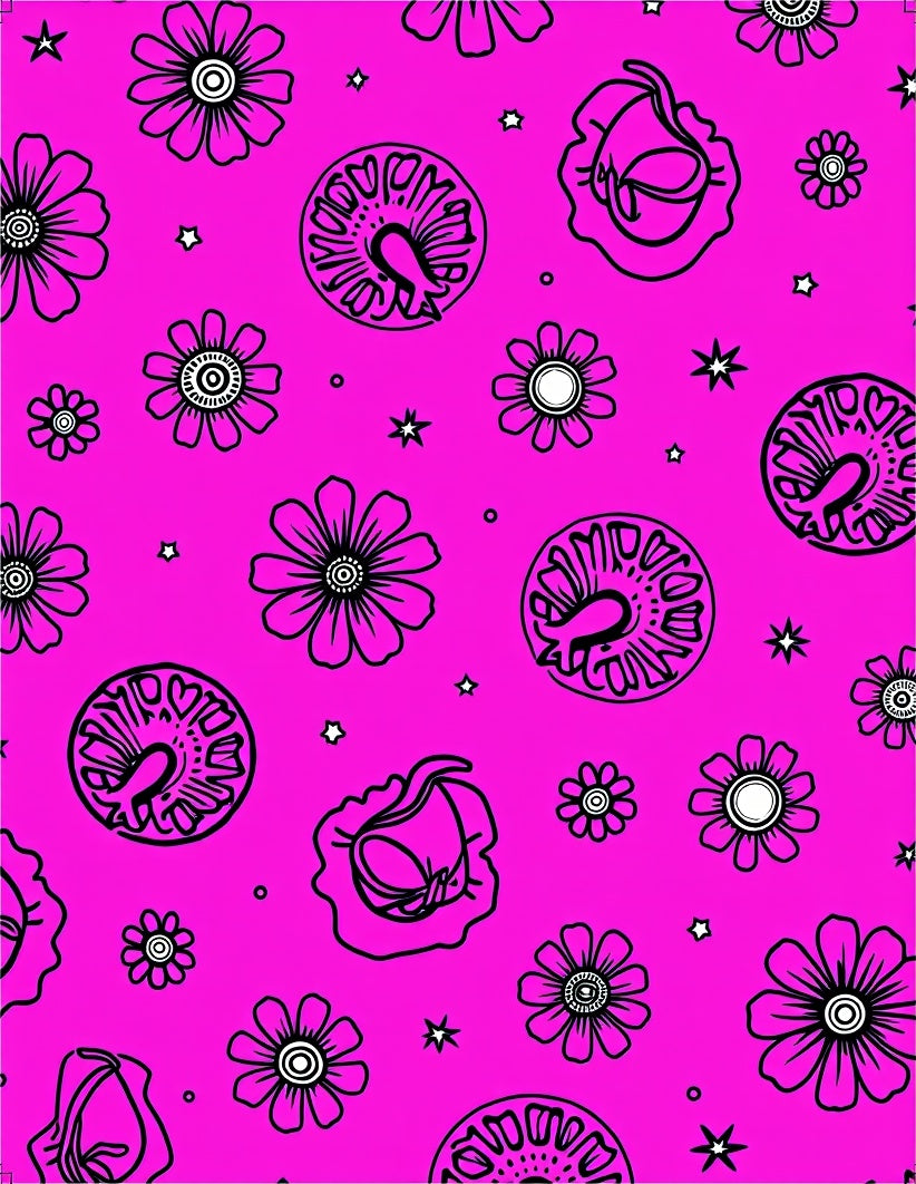 Pink Floral Medallion Starburst Repeat Rug