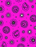 Pink Floral Medallion Starburst Repeat Rug