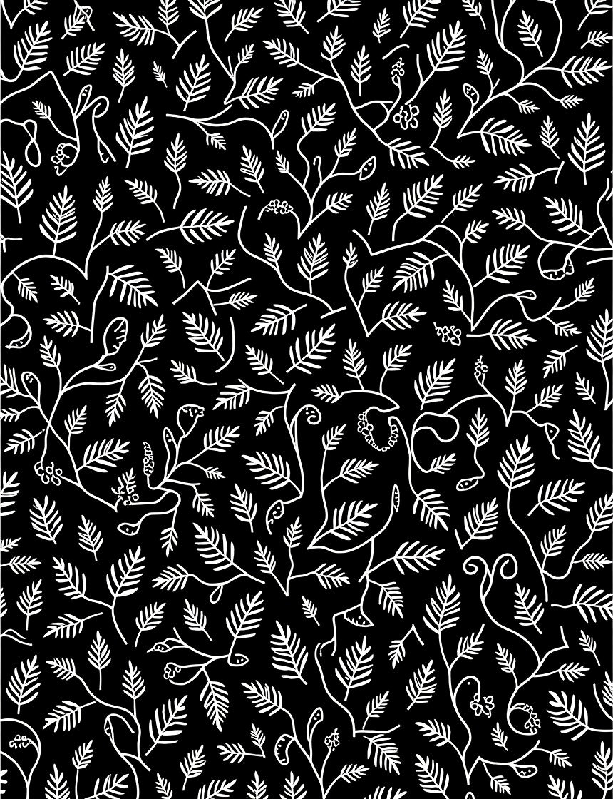 Botanical White Vine Scroll Rug