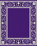 Regal Violet Botanical Filigree Border Rug