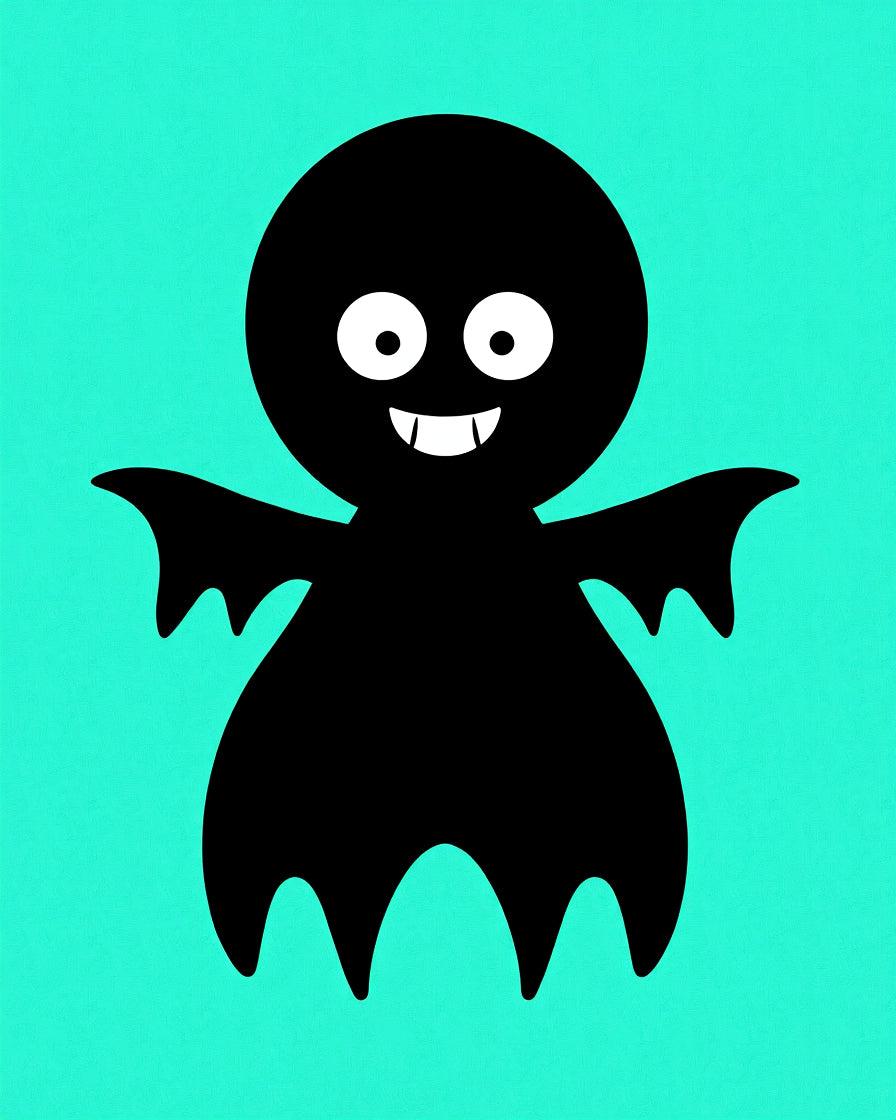 Cute Black Ghost Teal Background Rug