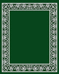 Green White Celtic Knot Border Rug
