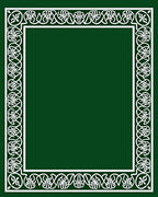 Green White Celtic Knot Border Rug