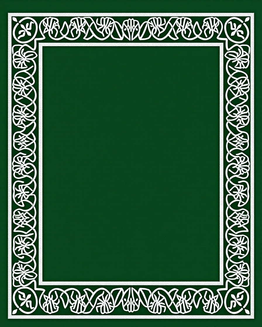 Green White Celtic Knot Border Rug