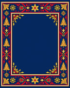 Vintage Red Gold Evergreen Border Rug