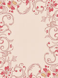 Crimson Floral Scrollwork Meadow Rug