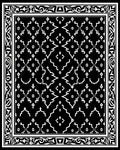 Black and White Geometric Medieval Border Rug