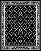 Black and White Geometric Medieval Border Rug