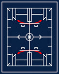 Navy White Geometric Court Play Rug