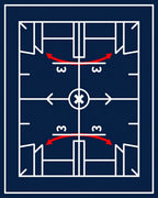 Navy White Geometric Court Play Rug