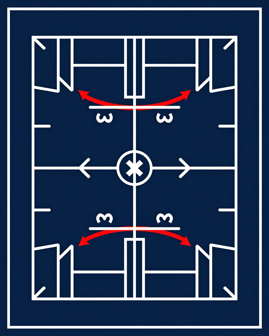 Navy White Geometric Court Play Rug