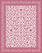 Vintage Rose Vine Floral Medallion Rug